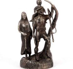 Bronze Solider with Family Statue