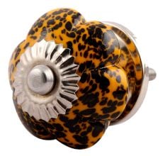 Mustard And Black Melon Glass Dresser Knob Online