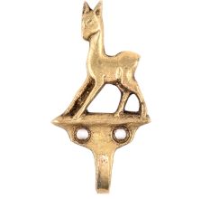 Golden Brass Doe Deer Charm Wall Hooks