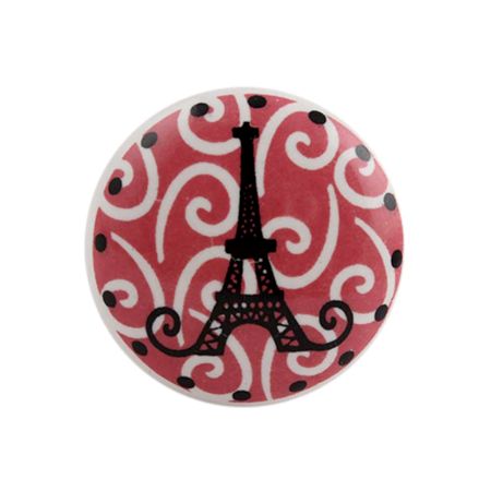 Pink Paris Eiffel Tower Flat Dresser Knob