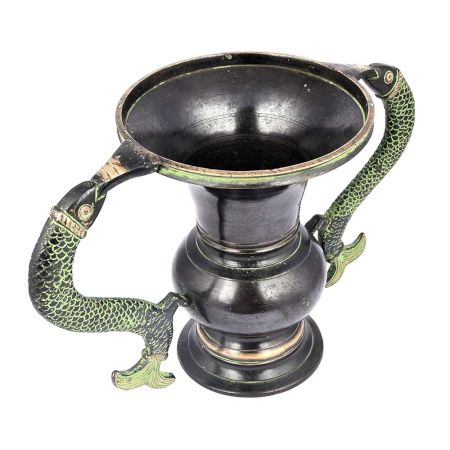 Black Brass Flower Pot with Fish Handles