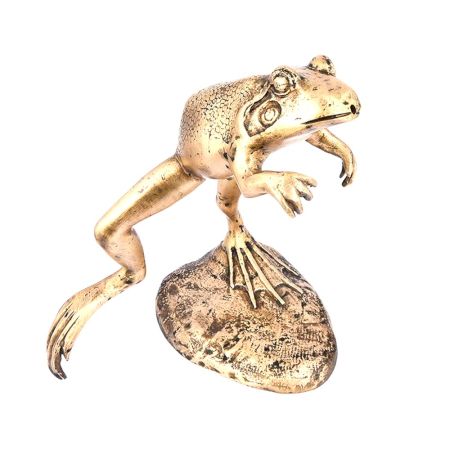 Spitting Leaping Frog Cast Bronze Garden Statue Fountain