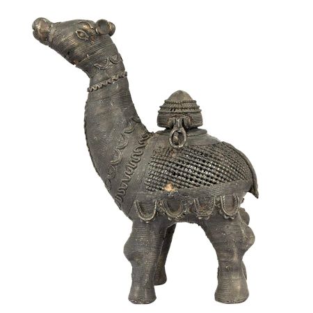 Brass Dhokra Camel Figure Box Statue