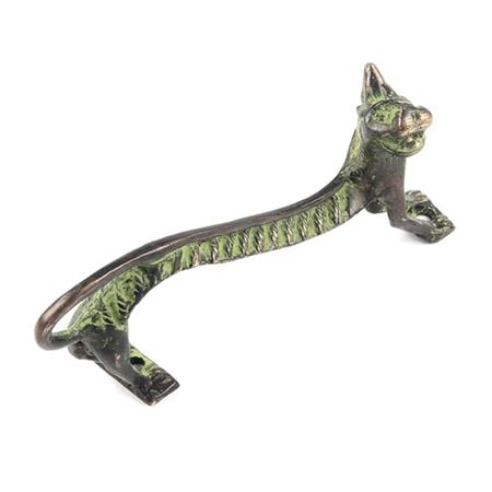 Bronze Tiger Door Handle with Patina