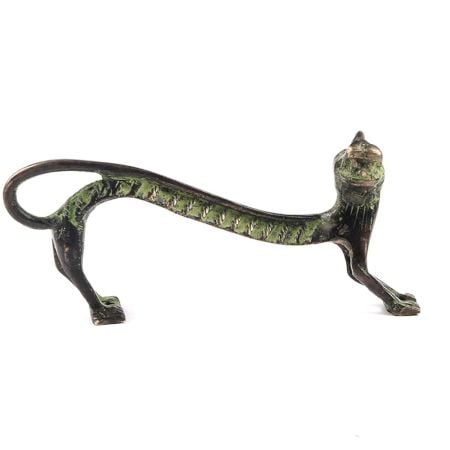 Bronze Tiger Door Handle with Patina