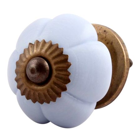 Light Grey Melon Glass Drawer Knob Online