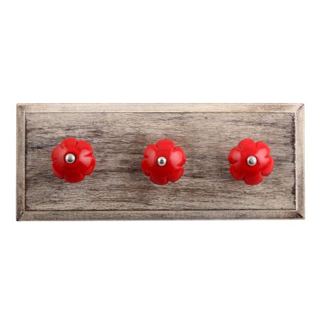 Red Melon Glass Wooden Hooks