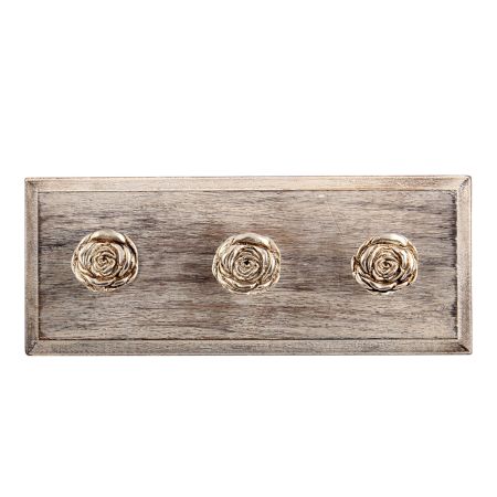 Rose Aluminium Wooden Hooks