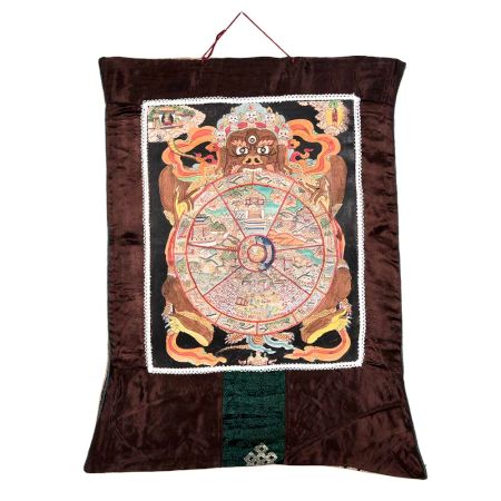 Thangkha Painting Of Wheel Of Life Or Transmigration