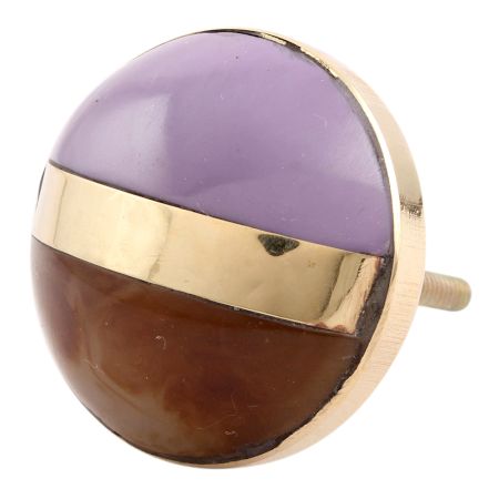Purple Brown Brass Resin Knobs