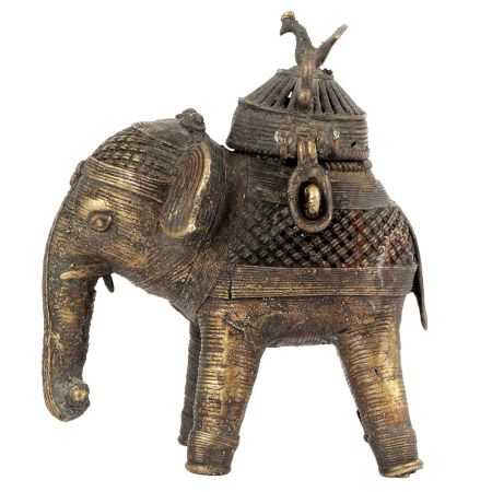 Brass Dhokra Elephant Box