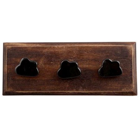 Black Cloud Ceramic Wooden Hooks