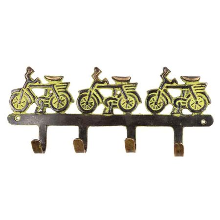 4 Brass Cycle Large Four Wall Hooks