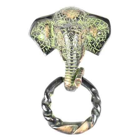 Brass Elephant Face Door Knocker