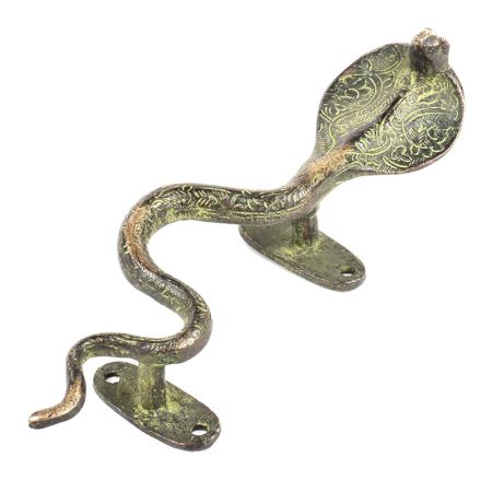 Hand Casted Cobra Brass Door Handles
