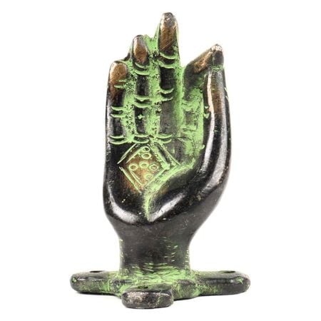 Yoga Mudra Brass Pulls Handle Patina