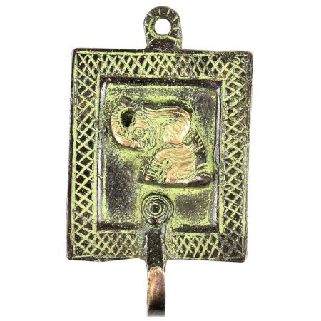 Framed Elephant Solid Brass Single Wall Hooks