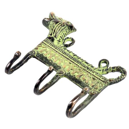 Brass Lion Face Three Wall Hooks