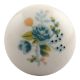 Green Marjoram Flower Ceramic Cabinet Knob