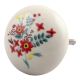 Red Dahlia Flower Ceramic Cabinet Knob