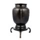 Vintage Black Colored Brass Handpainted Vase
