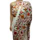 White Color Kashmiri Aari Work Embroidered Saree