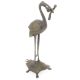 Vintage Bronze Crafted Sculpture Crane Standing on Turtle