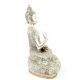 Silver Finish Half Lotus Pose Meditating Buddha Statue