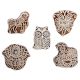 Set of 5 Piece New Mix Wooden Printing Block