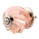 Peach Pink Interior Cut Glass Knobs