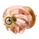 Peach Pink Interior Cut Glass Knobs