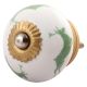 Forest Green Running Rein Deer Pattern Ceramic Cabinet Knob