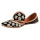 Black Dabka Mirror Work Floral Punjabi Jutti