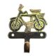 Brass Racers Bicycle Single Hook With Green Patina