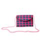 Pink Blue Checkered Handmade Cotton Bag