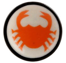 Orange Crab Ceramic Drawer Knob