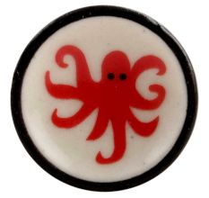 Red Octopus Ceramic Furniture Knob