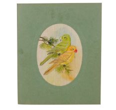 Handpainted Colorful Parrots Fabric Painting