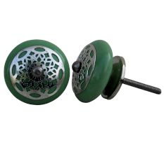 Pea Green Strewn Flat Knob