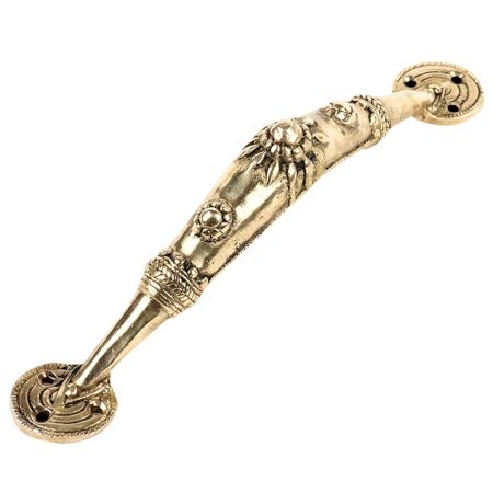 Dhokra Brass Door Handle with Flower Motif