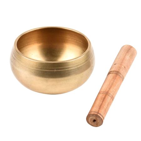 Brass Singing Bowl With Wooden Mallet