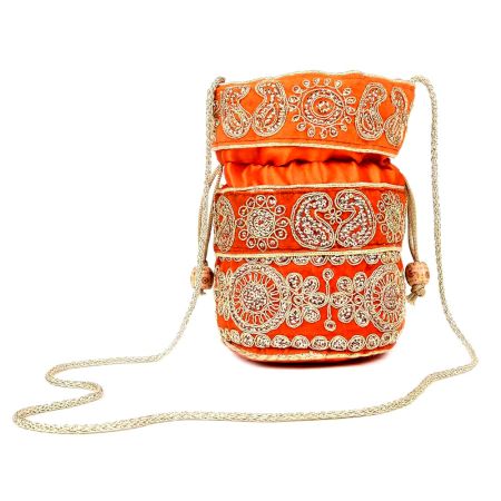 Orange Designer Potli Bag