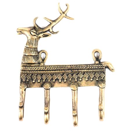 Brass Wild Reindeer Brass Wall 5 Hooks