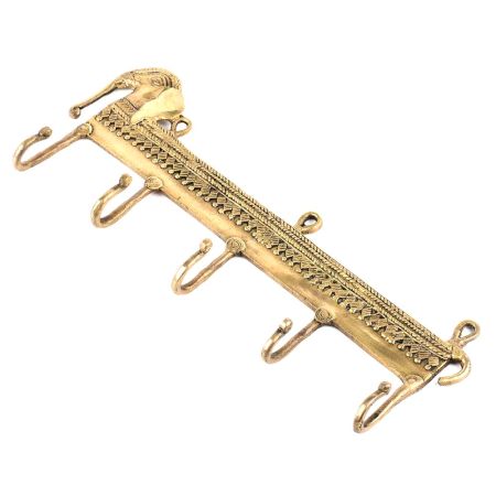 Tribal Elephant Elongated 5 Wall Hooks