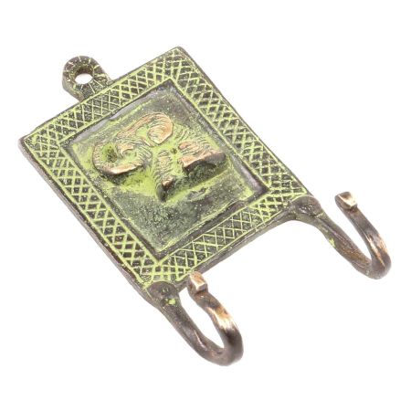 Green Brass Elephant Wall Hooks