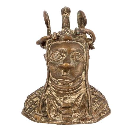 Tribal Art Benin Bronze Bust Oba of Benin