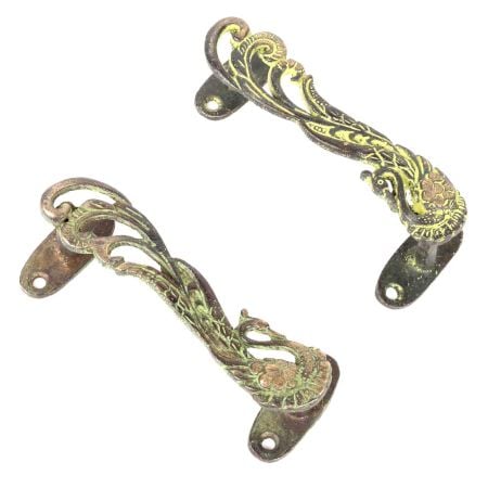 Decorative Peacock Door Handle (In Pair)