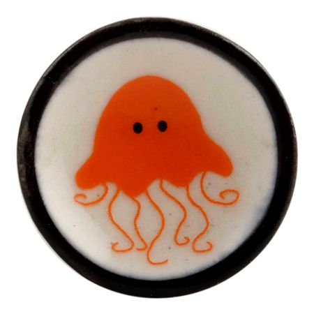 Orange Jellyfish Ceramic Furniture Knob