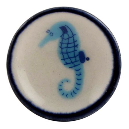 Turquoise Seahorse Flat Ceramic Drawer Knob Online
