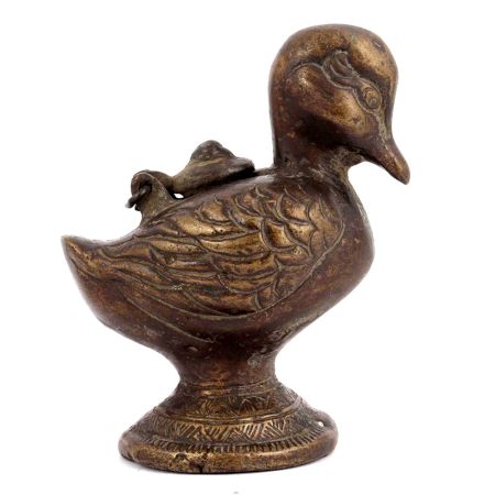 Old Vintage Brass Duck Box